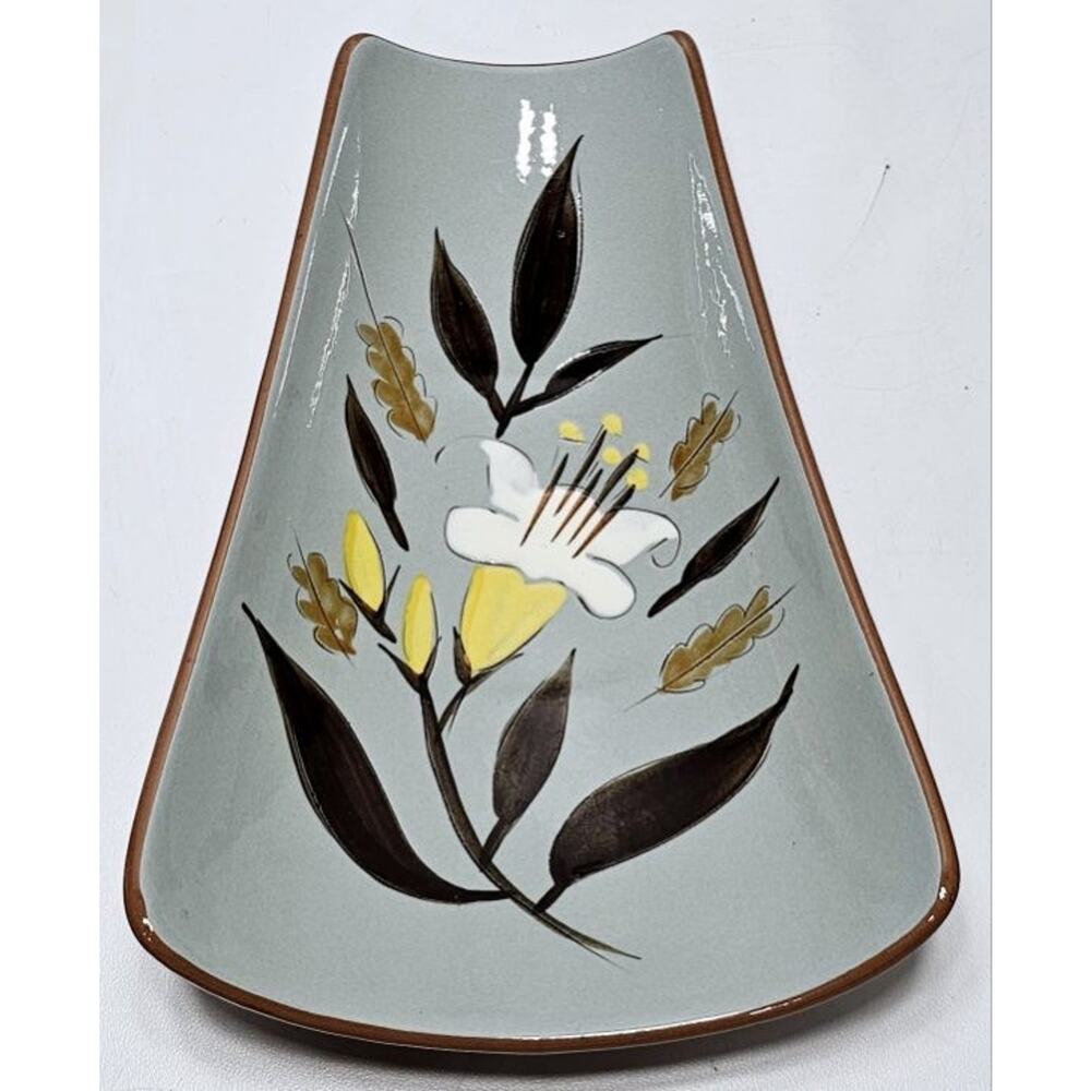 Vtg Stangl Pottery Holden Harvest Curved Relish Tray Platter Serving Tray Floral
